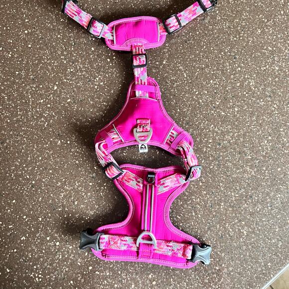 HEAD Quick Dry Dog Harness Pink Medium Reflective Padded Comfort Pet Vest hiking - Picture 4 of 9